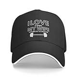 Me Encanta Cuando mi Esposa me Deja IR al Gimnasio Gorras de béisbol Hip Hop Sombrero de sándwich para Hombres Mujeres Sombrero de Sol Ajustable Regalo de Ocio al Aire Libre