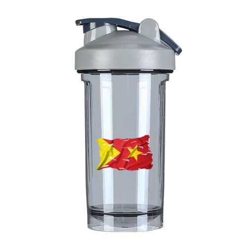 Torn Broken Tigray Flag 18 Ounce Shaker Bottle Drink Mixer Leak-proof Pre Workout Protein Shakes Meal Replacement Shakes Bottles 500ML/18 Oz Gray&-1&-1&-1-1