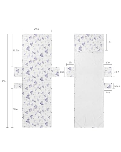 Purple Flower Beach Lounge Chair Towel Cover, Soft Chaise Lounge Towel with Side Pockets Patio Pool Chairs Cover for Beach/Pool Sunbathing 29x85 Watercolor Spring Floral Summer Botanical