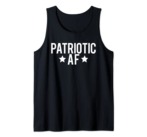 PATRIOTIC AF Funny July 4th Meme Celebrate America USA Tank Top, Black