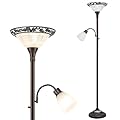 Luvkczc Victorian Floor Lamp for Living Room, 70" Elegant Standing Lamp with 2 Heads - Metal Pole & Heavy Base, Vintage Tall Corner Reading Light for Bedroom,Office No Bulbs