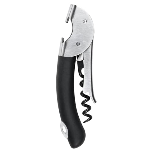 Mocturnity Sacacorchos de Camarero de Doble Palanca de Acero, Abridor de de Vino Tinto, Abridor de de Cerveza de Acero Inoxidable