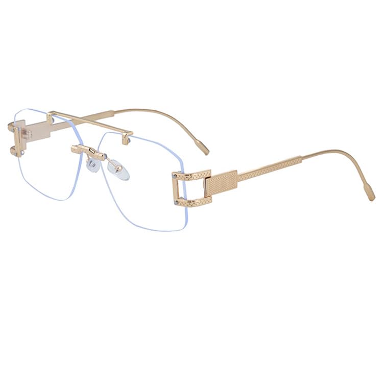 bullabulling Fashion Punk Square Sunglasses Cool Men Rimless Frame Vintage Metal Sun Glasses Women Shades Uv400