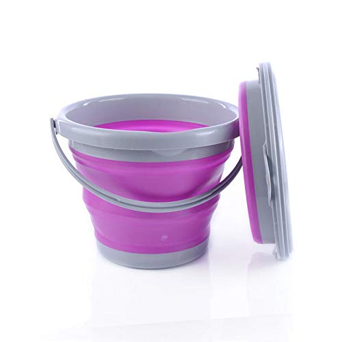 Portatile Secchio Pieghevole in Plastica, Bacinella Pieghevole, Secchio per Acqua Portatile per Pescare, Vasetto per Acqua da Esterni Salvaspazio, Facile da Riporre Multifunzione, 5L