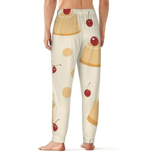 Cheese Pudding Cherries Men's Pajama Pants Lounge Pant Sleepwear PJ Bottoms2