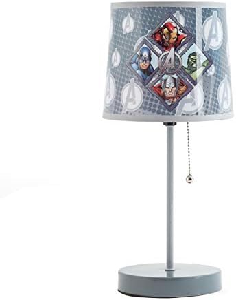 Avengers Stick Table Kids Lamp with Pull Chain, Themed Printed Decorative Shade,Metal