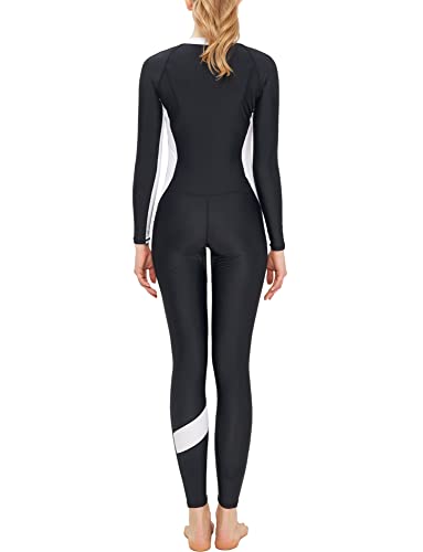 SEAUR Women's One Piece Rash Guard Swimsuit Zipper Front Bathing Suit Surfing Wetsuit UPF 50+ Sporty Swimwear4