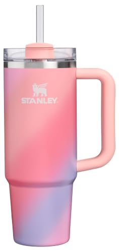 Image of STANLEY Quencher H2.0 Tumbler with Handle and Straw 30 oz Flowstate 3-Position Lid Cup Holder Compatible for Travel Insulated Stainless Steel Cup BPA-Free Sunset Spiral