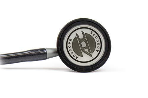 Image of ADC - 619SM Adscope Lite 619 Ultra Lightweight Clinician Stethoscope with Tunable AFD Technology, Smoke Finish with Metallic Gray Tubing