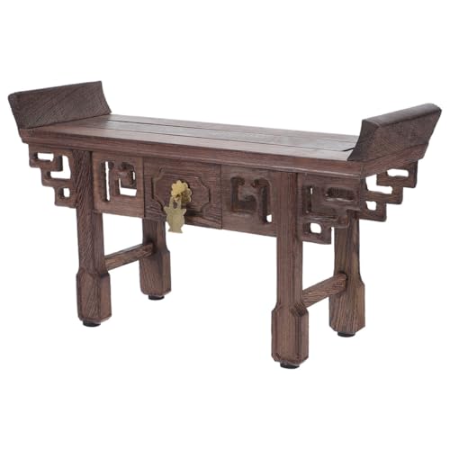 Luxshiny Antique Wood Display Stand for Bonsai Vase and Jade