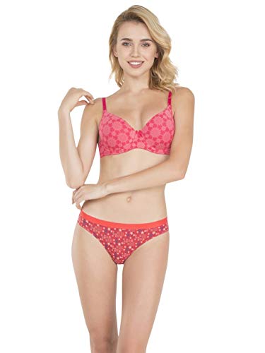 Image of Jockey 1245 Women's Under-Wired Padded Super Combed Cotton Elastane Stretch Multiway Styling T-Shirt Bra with Detachable Straps (Colors & Prints May Vary)