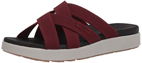 KEEN Women s ELLE Slide Sandal, Red, 6