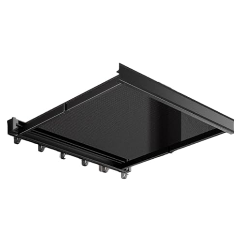 Stendibiancheria retrattile per balcone o binario, rete in lega di alluminio con griglia ispessita e design pieghevole, organizer salvaspazio (nero)