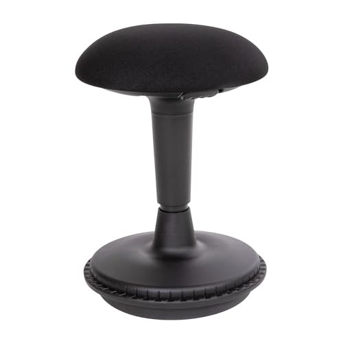 Image of Flash Furniture Adjustable Height Active Office Stool - Modern Black Sit-To-Stand Learning Chair - Padded Swivel Stool - Rocking, Wobble, Tilting Motion
