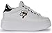 KARL LAGERFELD Anakapri Platform Sneakers, White with Black Trim, Women's