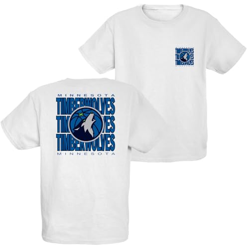 Blue 84 Minnesota Timberwolves NBA Officially Licensed Youth T-Shirt Front/Back Press White, Large