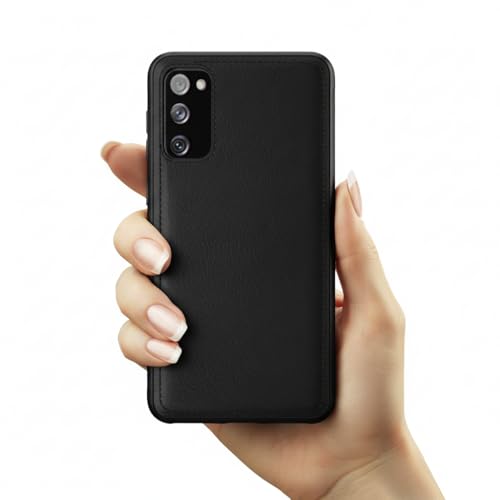 Image of Leather Case for Samsung Galaxy S20FE Premium Protective Stylish Slim Cover with Shockproof Raised Edges Black