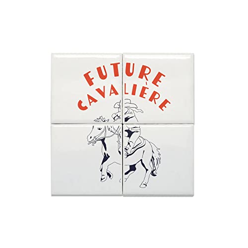 Carreaux céramique future cavalière, le cadeau idéal pour passionnée de cheval