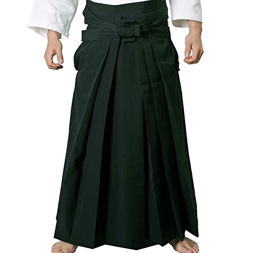 Kendo Aikido Hakama Uniform Naginata or Kyudo Gi (Color : BLACK, Size : 150cm)