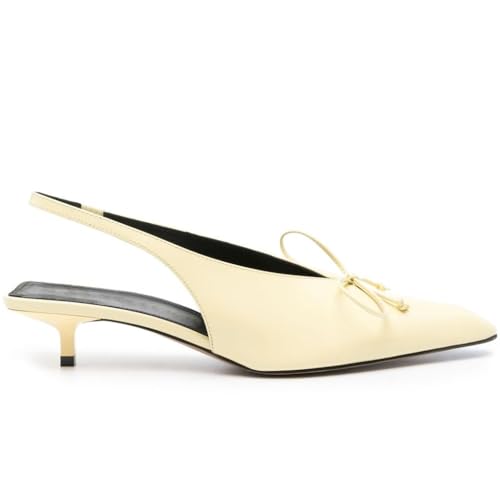 Women's Slingback Sandals Bowknot Kitten Heel Pumps Sexy Pointy Closed Toe Sandals Bow Slip On Dress Shoes for Party Prom Dress Shoes3