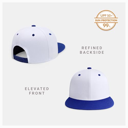 Image of CHOK.LIDS Flat Bill Visor Classic Snapback Hat Blank Adjustable Brim High Top End Trendy Color Style Plain Tone Baseball Cap