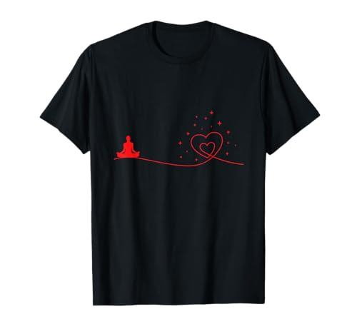 Meditación Corazón Amor Meditar Yoga Instructor Equilibrio Camiseta
