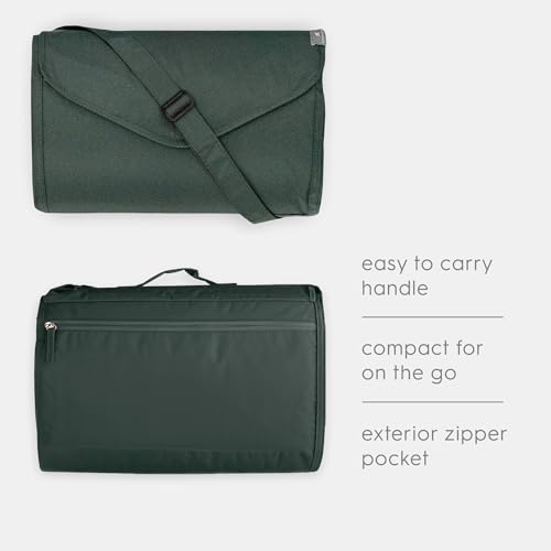 Image of Little Unicorn 5'x10' XL Outdoor Family Picnic & Beach Blanket | Durable & Water-Resistant Fabric | Compact Fold & Easily Wipes Clean | Zipper Pocket (Chroma Rugby Stripe)