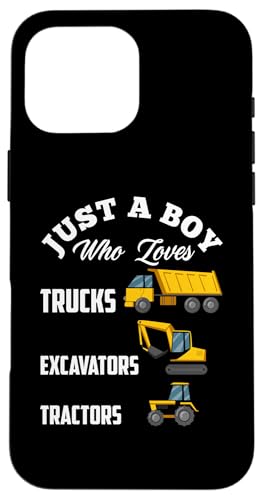 Niños Solo Un Niño Que Ama Los Camiones Excavadoras Tractores Niños Carcasa para iPhone 16 Pro MAX