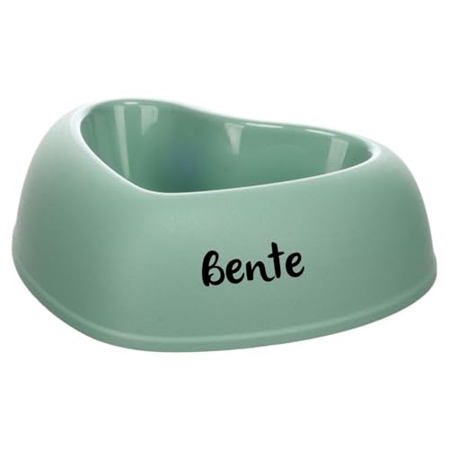 Personalizzabile ciotola a cuore Pandor Verde 750 ml – antiscivolo & lavabile in lavastoviglie – per cani di taglia media e gatti – personalizzata con nome – Petslino