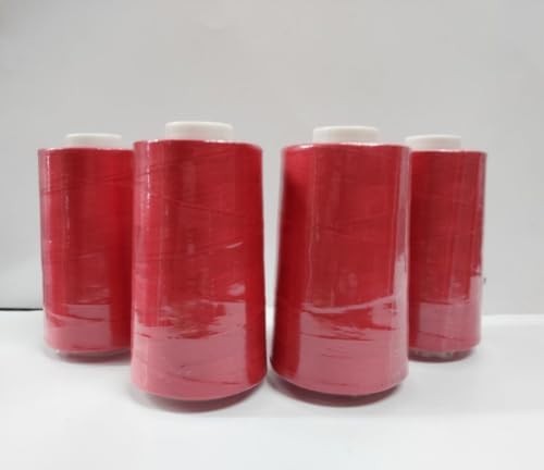 4 Cones Polyester Thread for Sewing Quilting Serger Red Fabric