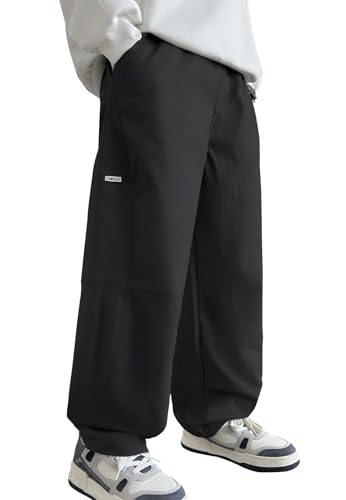 Pantalones cargo rectos para niños de 5 a 14 años holgados de pierna ancha
