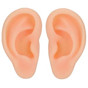BIMU シリコン耳模型 人体模型 1:1 人工 ダミー 耳 シリコン 両耳 モデル 耳鍼 縫合 練習用 絵画 美術 アクセサリー 収納ボックス付き (左右セット)