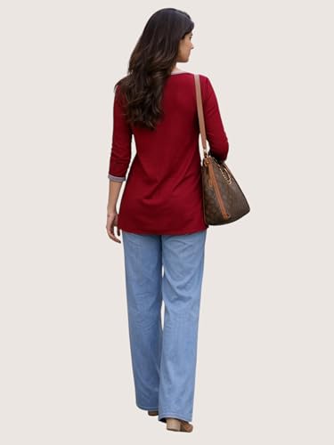 Image of HAUTEMODA Women Cotton Floral Embroidered Short Kurti, Tunic, Three-Fourth Sleeves, White