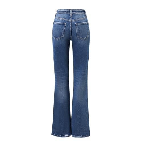 Mid Rise Bootcut Jeans for Women Trendy Stretch Wide Leg Pants Denim2