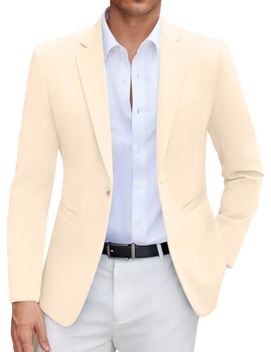Image of COOFANDY Mens Casual Blazer Slim Fit Suit Jacket One Button Sport Coats | Lightweight Blazer,Real Welt Pocket,Business Casual Wear,Wedding,Prom,Date,Party