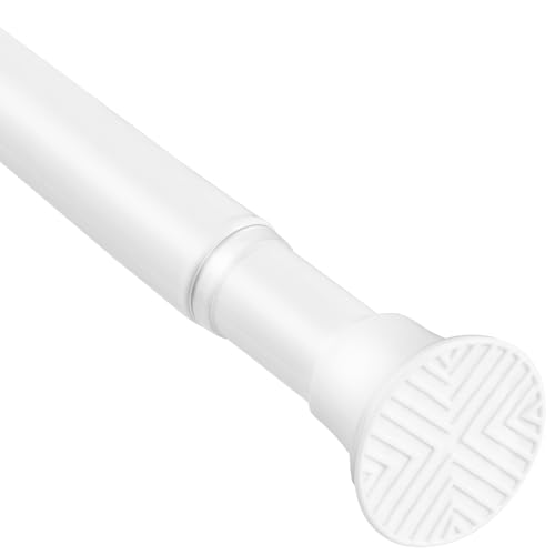 WEIXINHAI Spring Tension Curtain Rod 18-36 Inch, White Tension Rod, 1 Pack