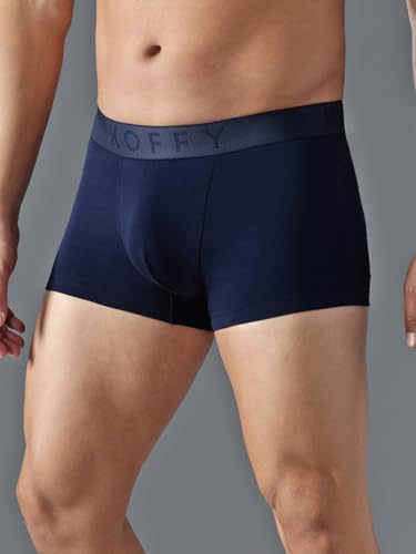 Image of KOFFY Men's Cotton Lycra Mini Trunks with 4-Way Stretch | Wrinkle-Resistant | Ultra-Soft Elastic I 2X Absorbent