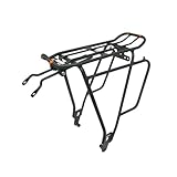 Kompatibel for 26-29-Zoll-Fahrräder mit Scheibenbremsen, Fahrrad-Gepäckträger hinten mit Gepäckträgerhalterung und Reitstockhalterung