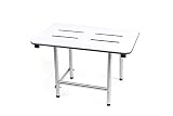CSI Bathware SEA-SD2815-NH-PHSLO Series Folding Shower Seat with Slotted Top and Swing Down Legs, Wh