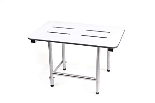 Csi Bathware Sea-Sd2815-Nh-Phslo Series Folding Shower Seat With Slotted Top And Swing Down Legs, White #TOP13