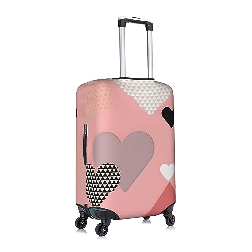 Abstract Love Chart Luggage Cover, Suitcase Protector, Trolley Case Cover For Small Luggage, Suitcase Protector., White3