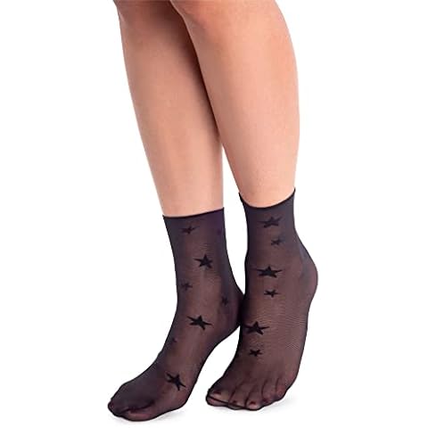 NOQ Womens Fashionable Patterned Socks Fancy Stockings Sheer Pop Free Size, Play Nero Cover