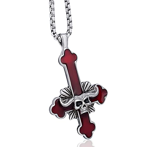 Collier croix inversée en acier pour vos soirées gothiques et concerts de métal alternatif