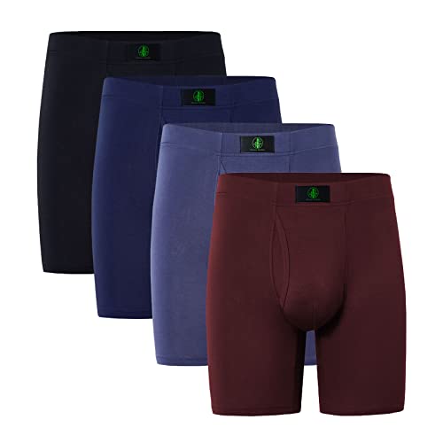 Discover Bamboo® Mens Boxer Briefs | Soft | Breathable | Comfortable | Wicking | Odor Resistant - 4 Pack