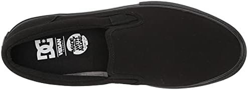DC Men's Manual Slip-ON Skate Shoe, Black/Black/Black, 5 | Image 4