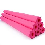 Hollowfly 6 Pack Jumbo Pool Noodles Swimming Floating Foam Tube Extra Large Hollow Bright Swimming Pool Noodles Bulk Heavy Duty for Adults(Pink,55 x 3.5 Inch)