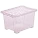 Produktbild Rotho Evo Easy Aufbewahrungsbox Deckel, lebensmittelechter Kunststoff (PP) BPA-frei, Mauve/transparent, 15l, (39 x 28 x 23 cm)