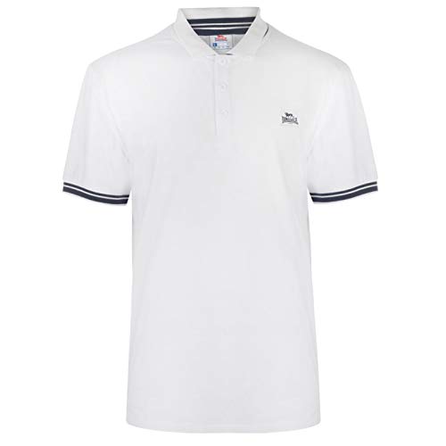 Lonsdale - Polo para Hombre Blanco Blanco/Azul Marino XXL