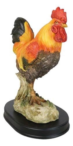 Estatua de Gallo Country 7.5 pulgadas en Resina Multicolor miniatura 6