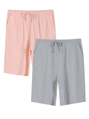 Image of Latuza Women's Knee Length Pajama Shorts Cotton Knit Bermuda Sleep Shorts